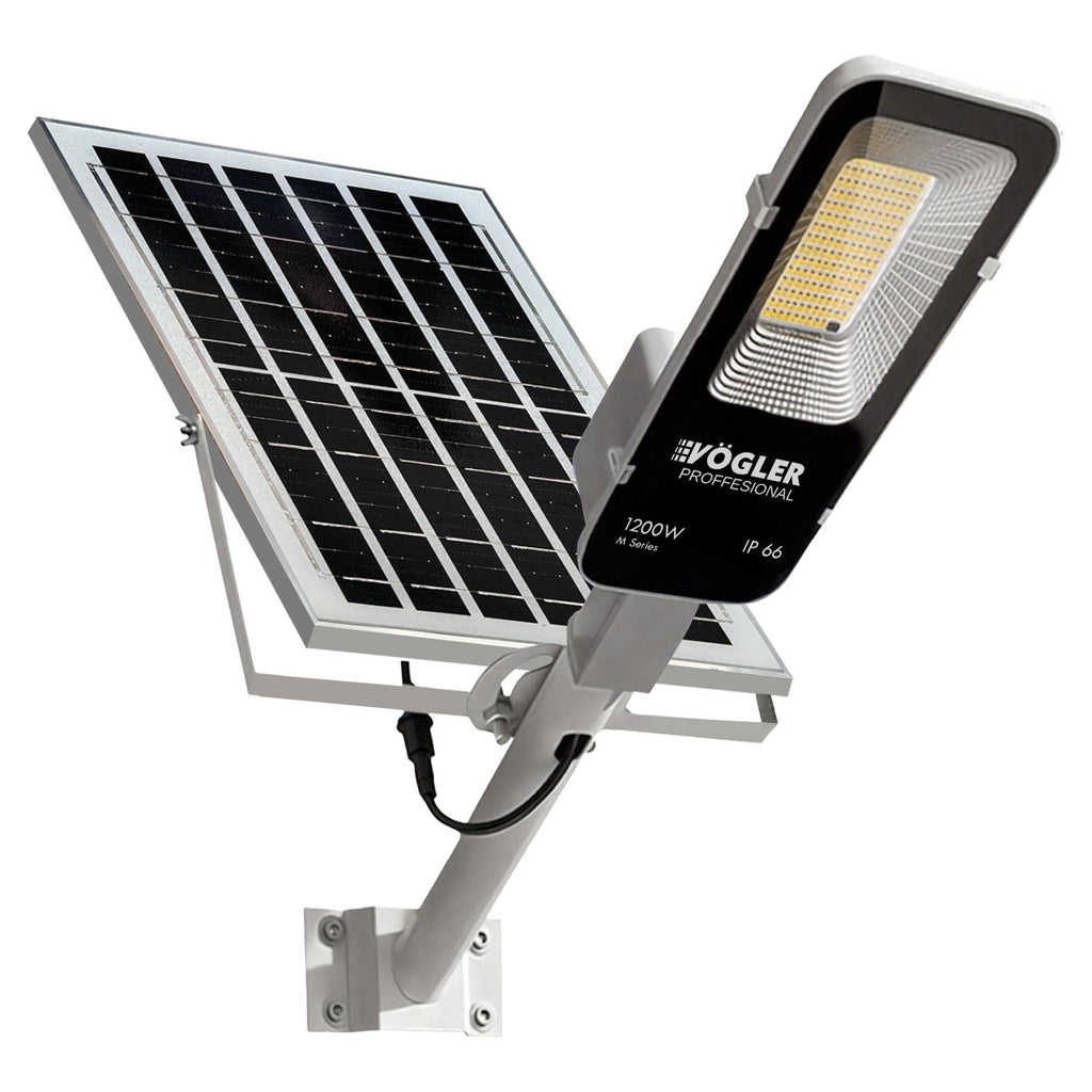 Jaudrs saules enerģijas darbināts apgaismojuma lukturis, krēslas sensors, tālvadības pults, Vögler Professional 1200W