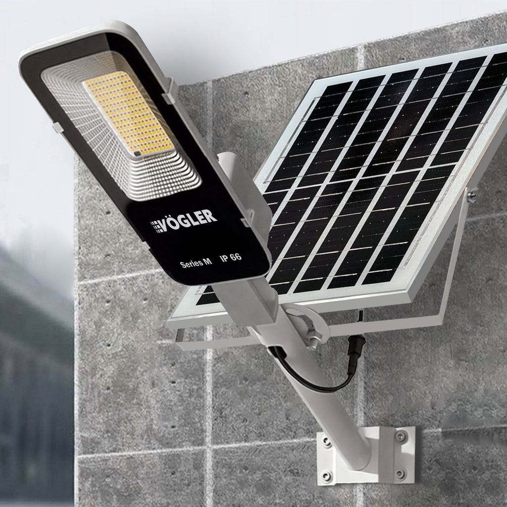 Jaudra saules enerģijas lukturis, krēslas sensors, tālvadības pults, Vögler Series M 2000W