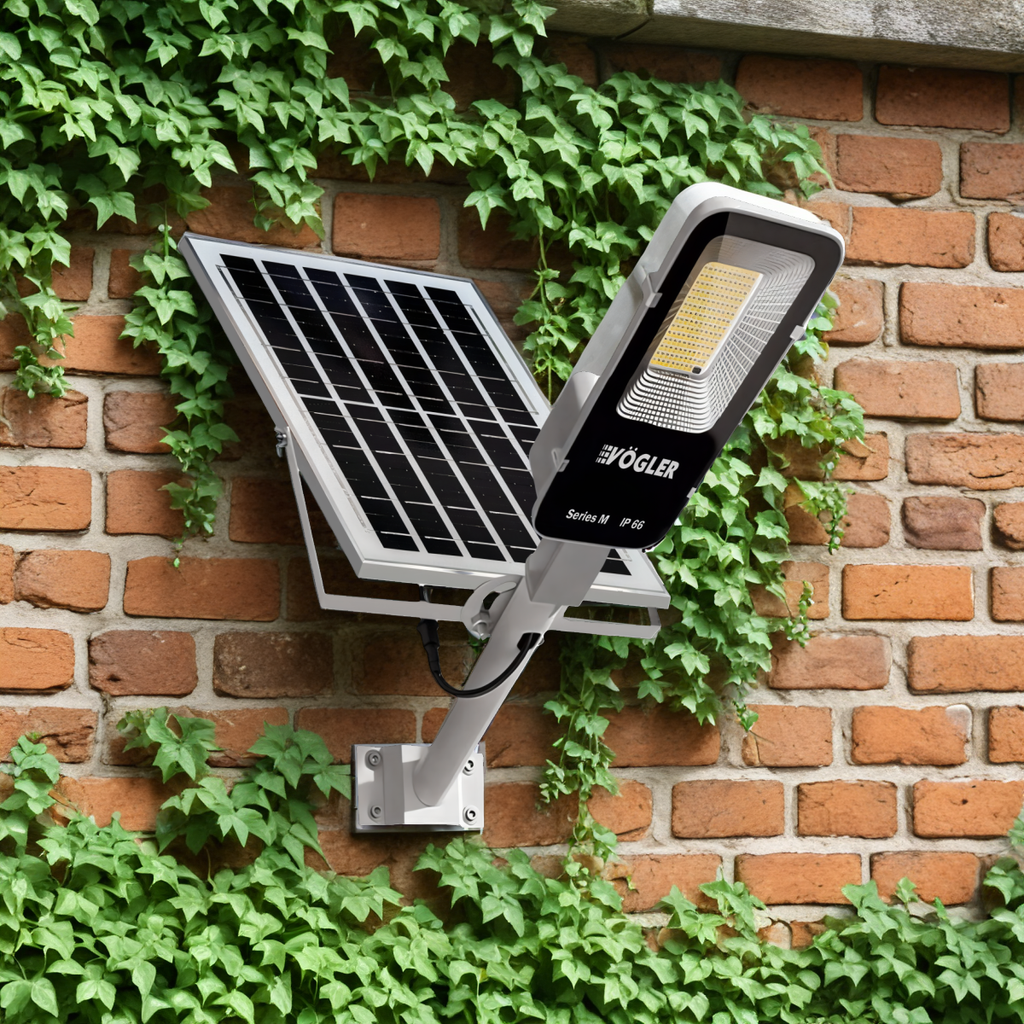 Jaudra saules enerģijas lukturis, krēslas sensors, tālvadības pults, Vögler Series M 2000W
