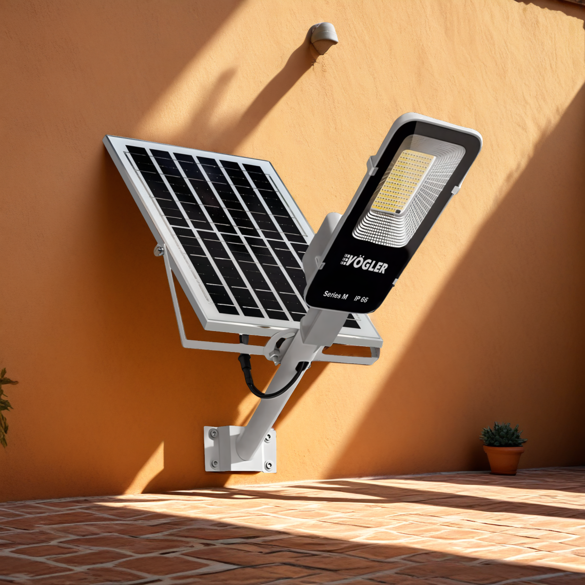 Jaudra saules enerģijas lukturis, krēslas sensors, tālvadības pults, Vögler Series M 2000W