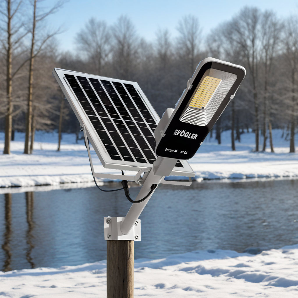 Jaudra saules enerģijas lukturis, krēslas sensors, tālvadības pults, Vögler Series M 2000W