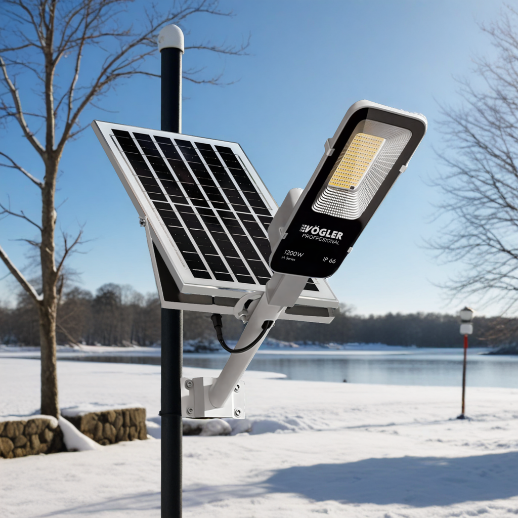 Jaudrs saules enerģijas darbināts apgaismojuma lukturis, krēslas sensors, tālvadības pults, Vögler Professional 1200W