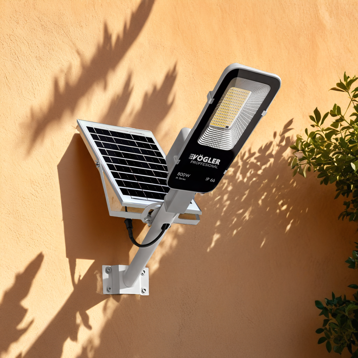 Jaudrs saules enerģijas darbināts apgaismojuma lukturis, krēslas sensors, tālvadības pults, Vögler Professional 800W