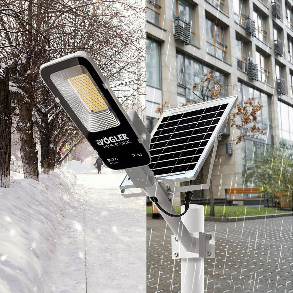Jaudrs saules enerģijas darbināts apgaismojuma lukturis, krēslas sensors, tālvadības pults, Vögler Professional 800W